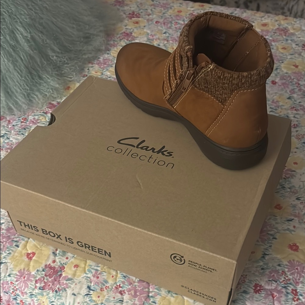 Clarks Tan Ankle Boots